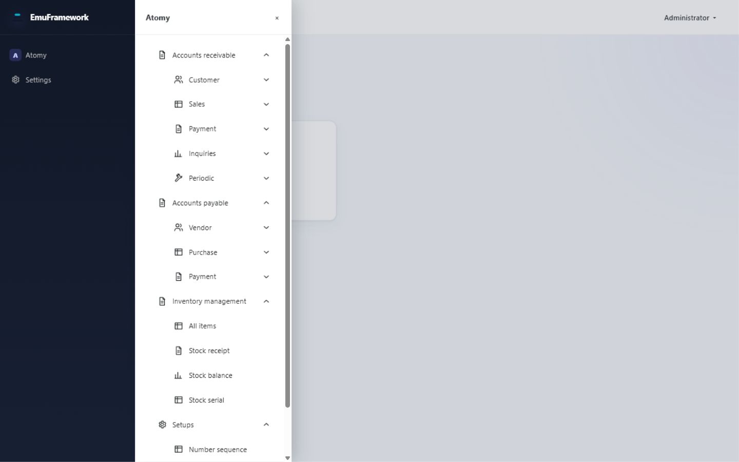 Application navigation with business modules